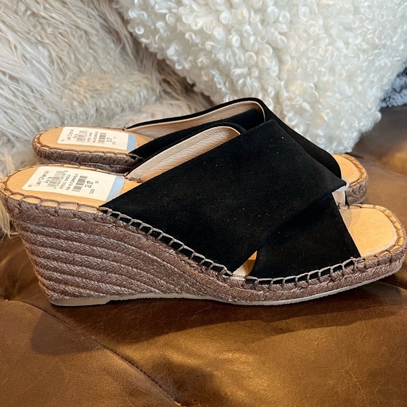Splendid Britt Espadrille Platform Wedge Slide Sandal In Black size 10 NWOT - Picture 3 of 5